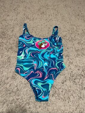 Buc-ees One Piece Multicolor Swirl Swimsuit